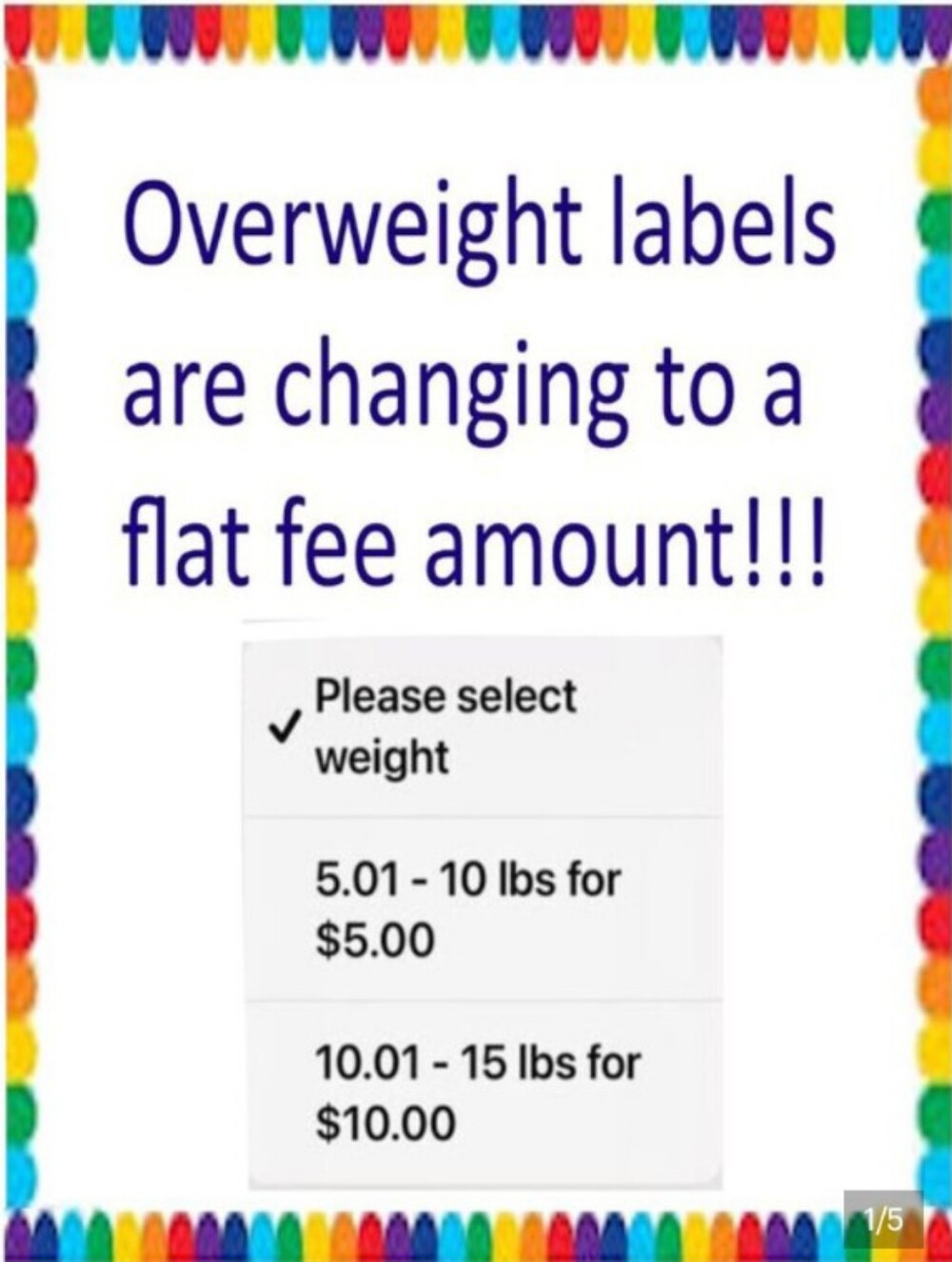 5-10 LBS IS NOW A FLAT RATE